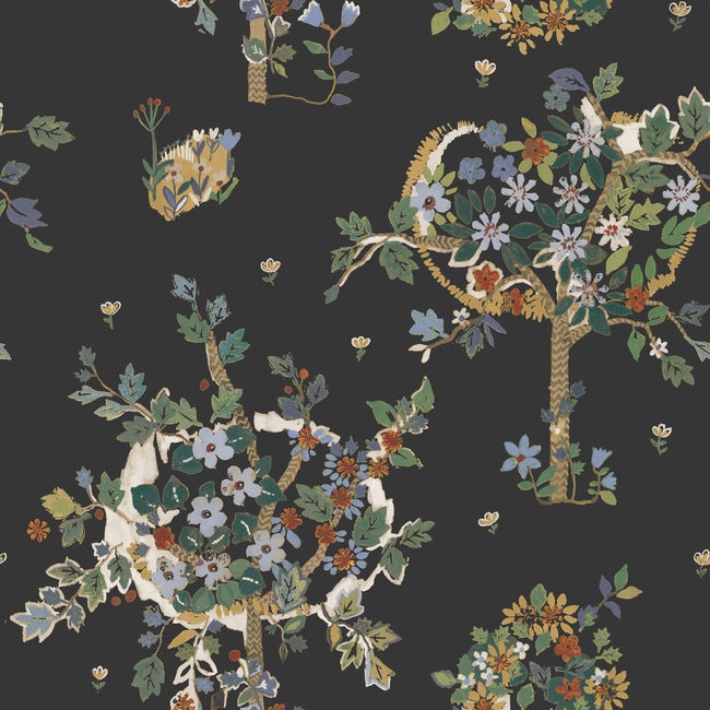 Flowering Peace Tree Peel & Stick Wallpaper Peel and Stick Wallpaper RoomMates Roll Black 