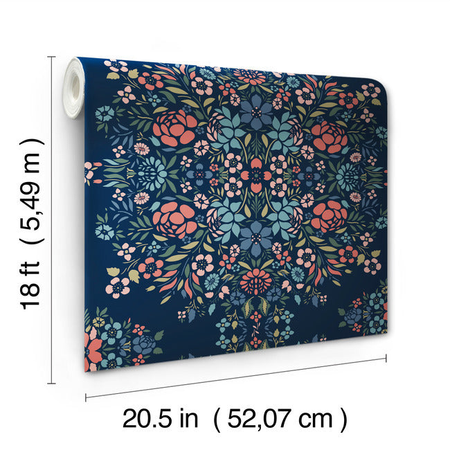 Medallion Floral Peel & Stick Wallpaper Peel and Stick Wallpaper RoomMates   