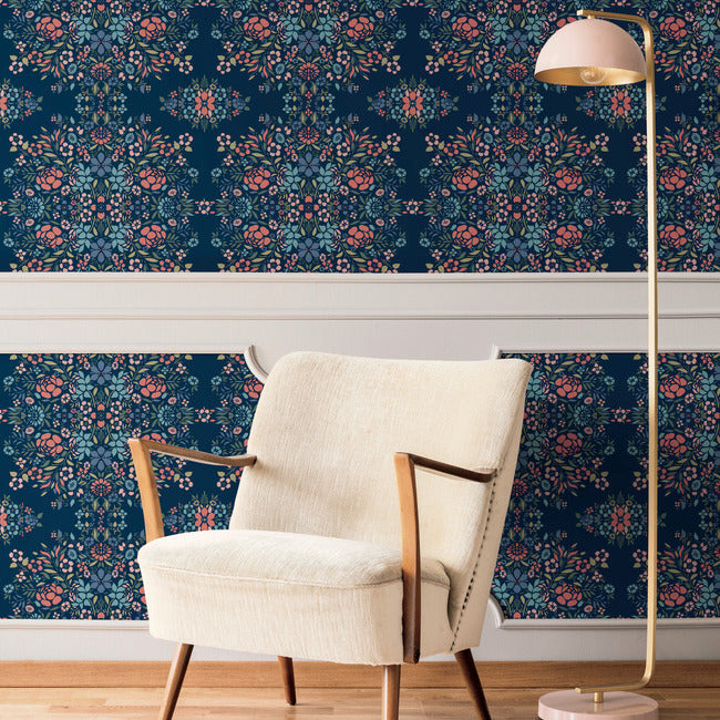 Medallion Floral Peel & Stick Wallpaper Peel and Stick Wallpaper RoomMates   