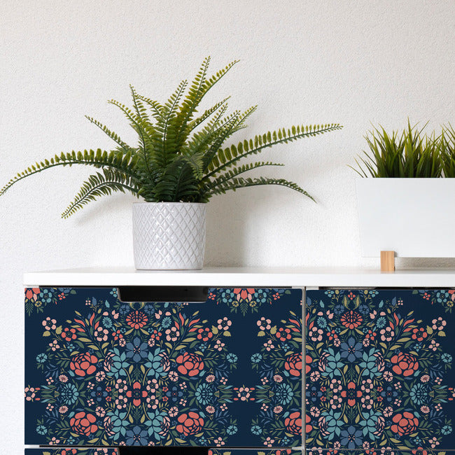 Medallion Floral Peel & Stick Wallpaper Peel and Stick Wallpaper RoomMates   