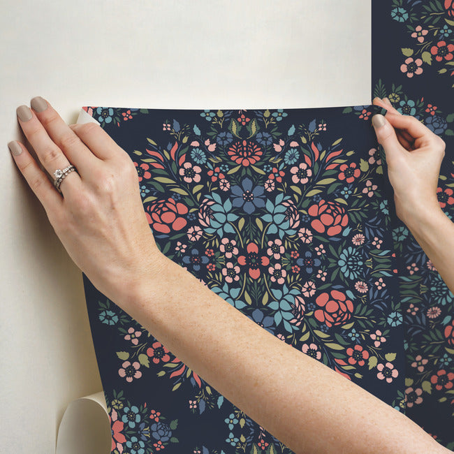 Medallion Floral Peel & Stick Wallpaper Peel and Stick Wallpaper RoomMates   