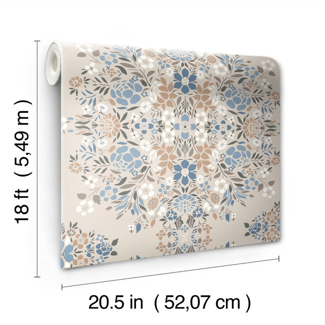 Medallion Floral Peel & Stick Wallpaper Peel and Stick Wallpaper RoomMates   