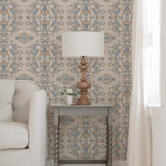 Medallion Floral Peel & Stick Wallpaper Peel and Stick Wallpaper RoomMates   