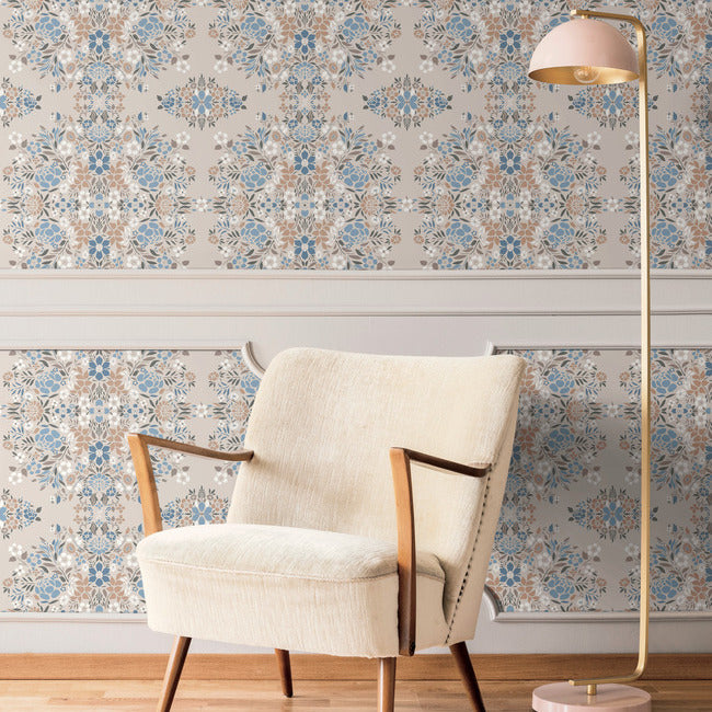 Medallion Floral Peel & Stick Wallpaper Peel and Stick Wallpaper RoomMates   