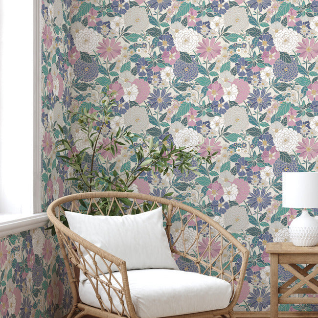 Bohemian Floral Peel & Stick Wallpaper Peel and Stick Wallpaper RoomMates   