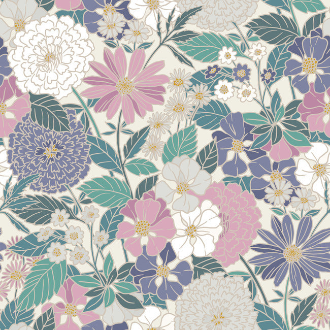 Bohemian Floral Peel & Stick Wallpaper Peel and Stick Wallpaper RoomMates Roll Beige 