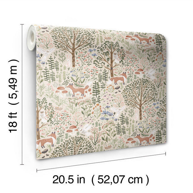 Clara Jean Folklore Forest Peel and Stick Wallpaper Peel and Stick Wallpaper RoomMates   
