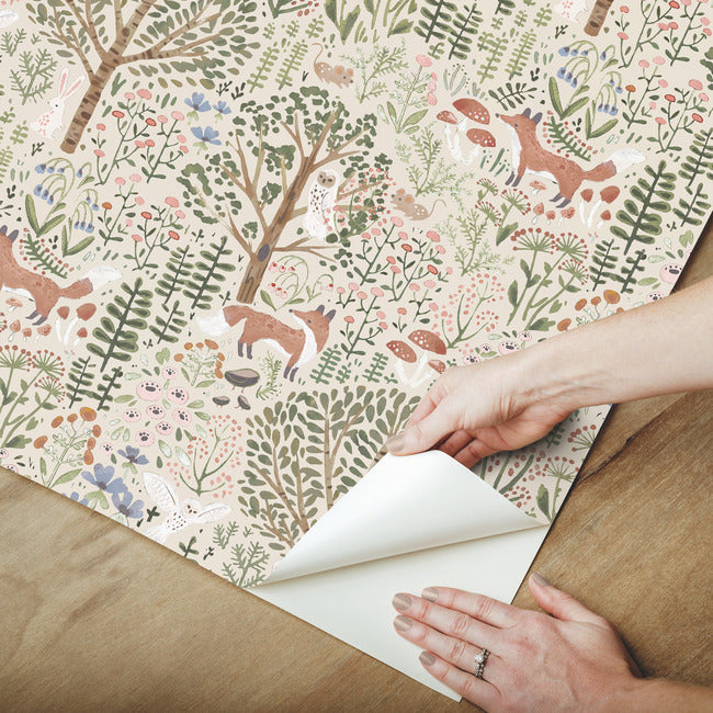 Clara Jean Folklore Forest Peel and Stick Wallpaper Peel and Stick Wallpaper RoomMates   