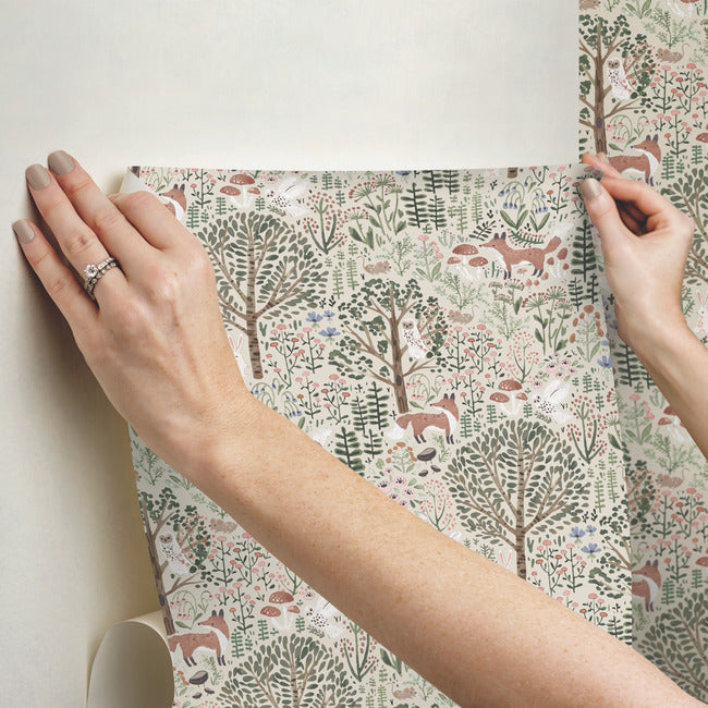 Clara Jean Folklore Forest Peel and Stick Wallpaper Peel and Stick Wallpaper RoomMates   