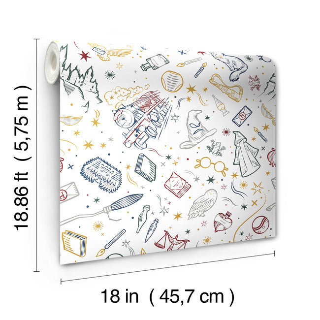 Harry Potter Magical Icons Peel & Stick Wallpaper Peel and Stick Wallpaper RoomMates   
