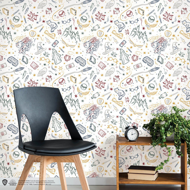 Harry Potter Magical Icons Peel & Stick Wallpaper Peel and Stick Wallpaper RoomMates   