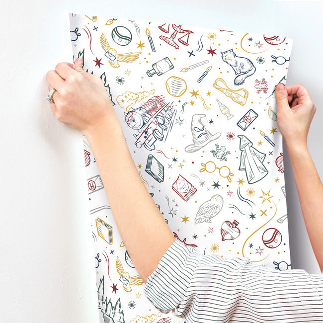 Harry Potter Magical Icons Peel & Stick Wallpaper Peel and Stick Wallpaper RoomMates   
