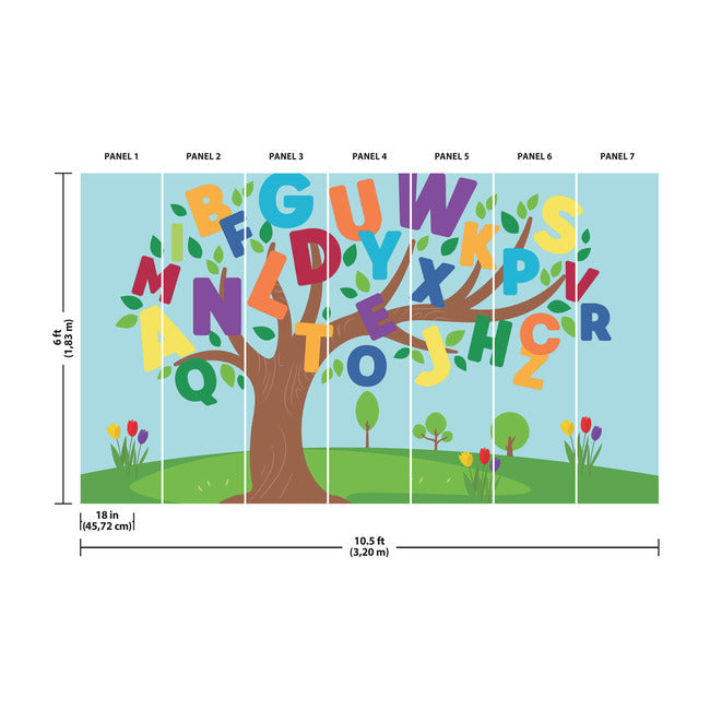 Alphabet Tree Peel & Stick Mural Wall Murals RoomMates   