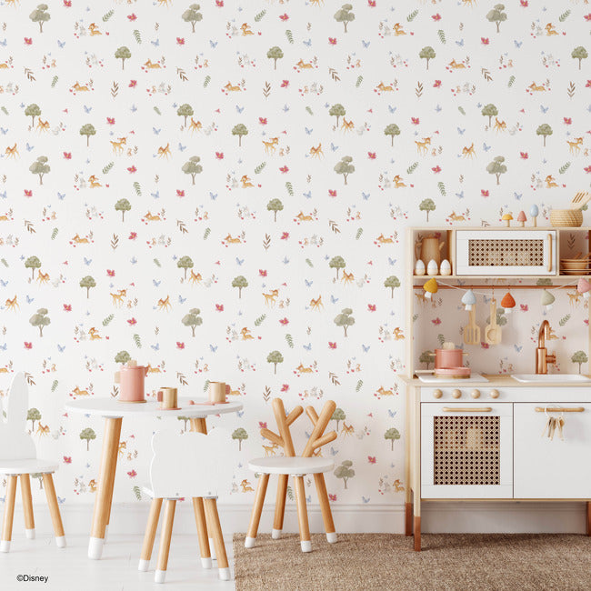 Bambi Watercolor Peel & Stick Wallpaper Peel and Stick Wallpaper RoomMates   