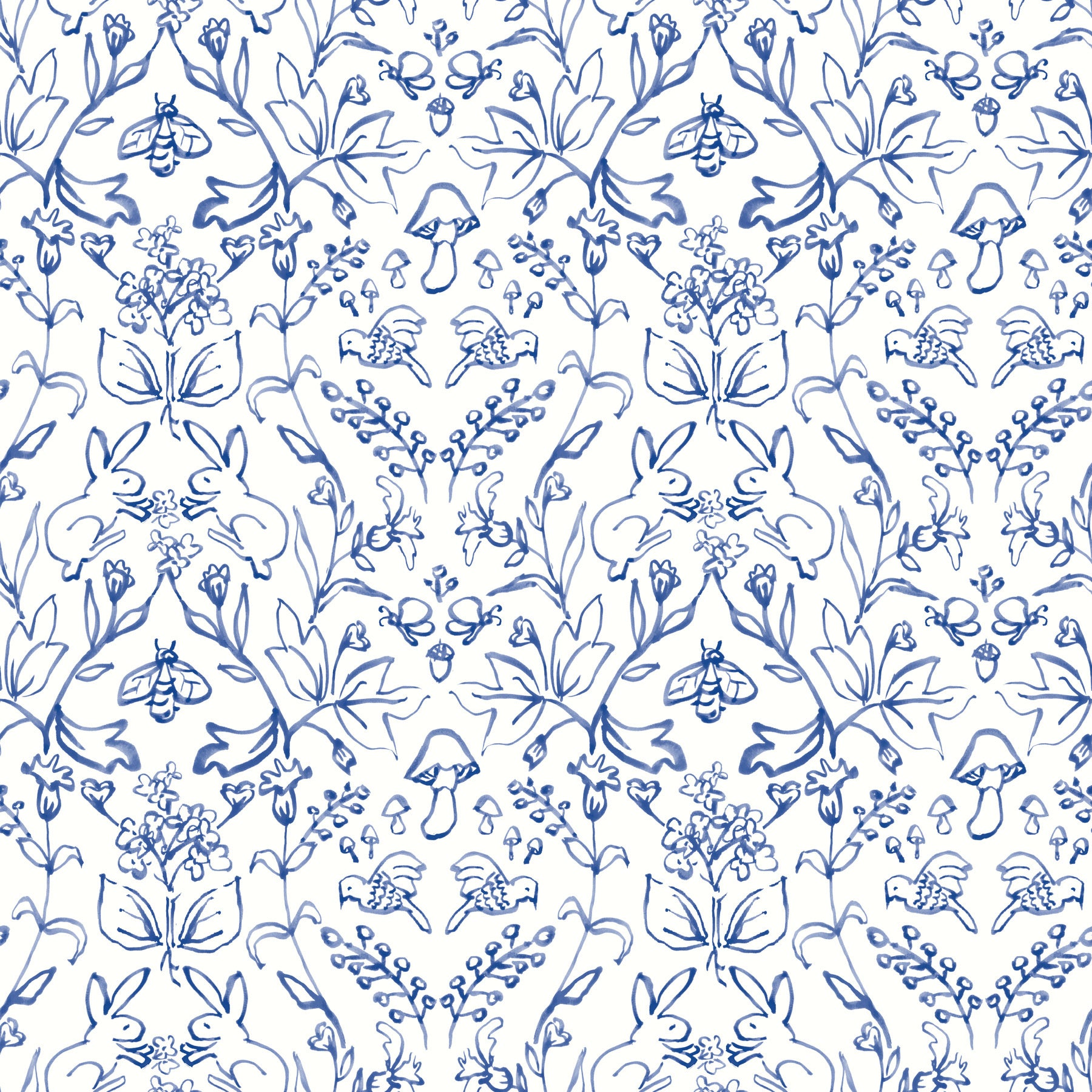 Meadow Blue Peel & Stick Wallpaper Peel and Stick Wallpaper RoomMates Decor Roll  