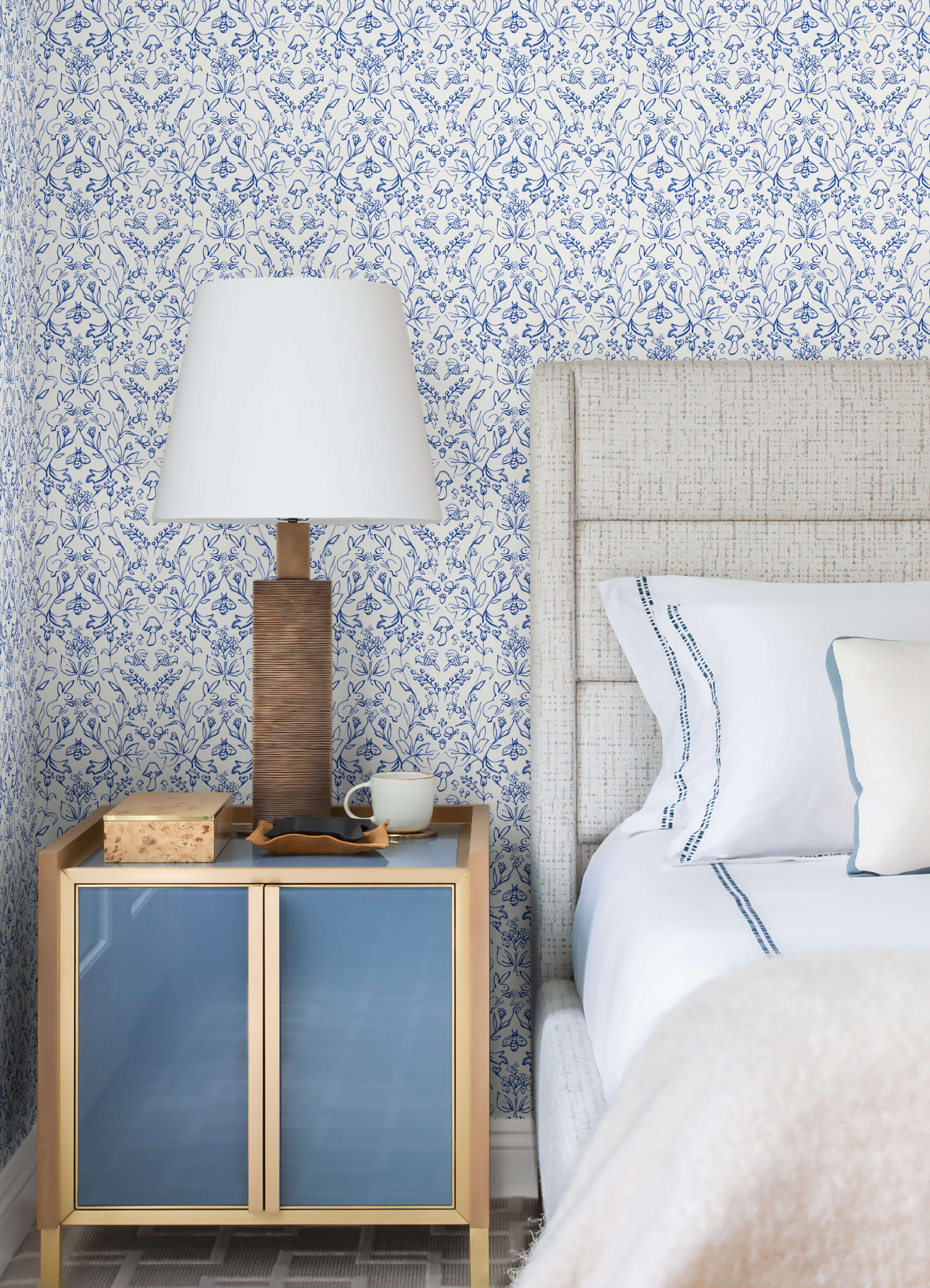 Meadow Blue Peel & Stick Wallpaper Peel and Stick Wallpaper RoomMates Decor   