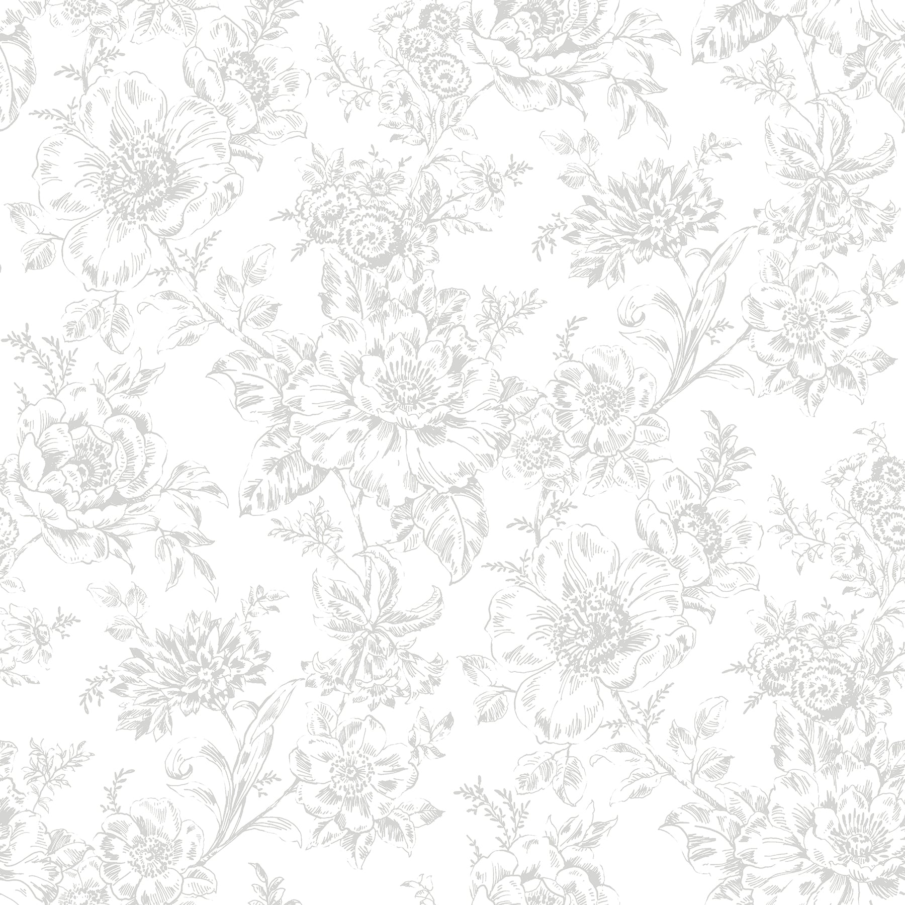 Wren Peel and Stick Wallpaper Peel and Stick Wallpaper RoomMates Roll Grey 