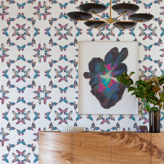EttaVee Papillon Peel & Stick Wallpaper Peel and Stick Wallpaper RoomMates   