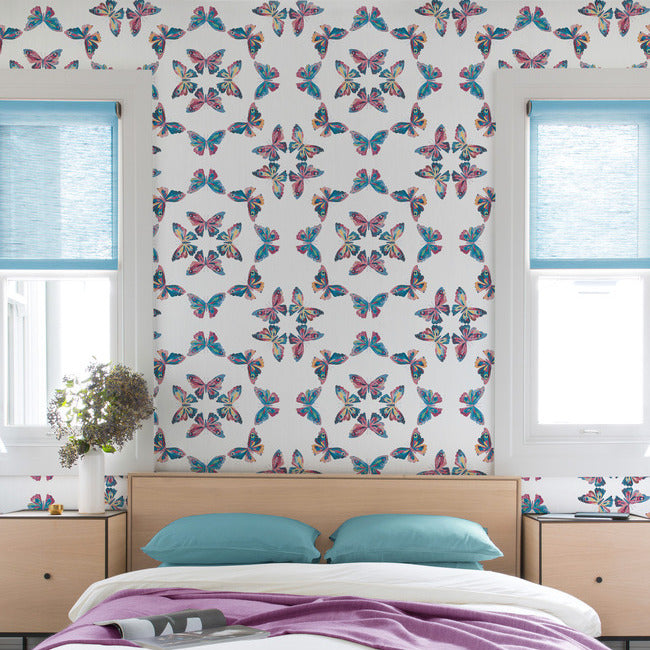 EttaVee Papillon Peel & Stick Wallpaper Peel and Stick Wallpaper RoomMates   