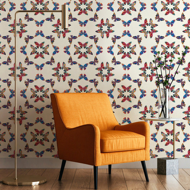 EttaVee Papillon Peel & Stick Wallpaper Peel and Stick Wallpaper RoomMates   