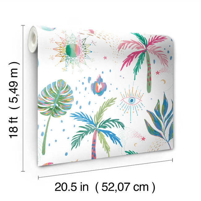 EttaVee Nuit Tropicale Peel & Stick Wallpaper Peel and Stick Wallpaper RoomMates   