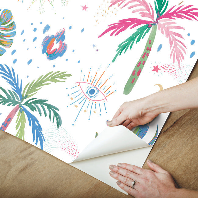 EttaVee Nuit Tropicale Peel & Stick Wallpaper Peel and Stick Wallpaper RoomMates   