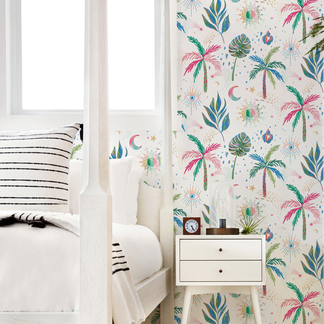 EttaVee Nuit Tropicale Peel & Stick Wallpaper Peel and Stick Wallpaper RoomMates   