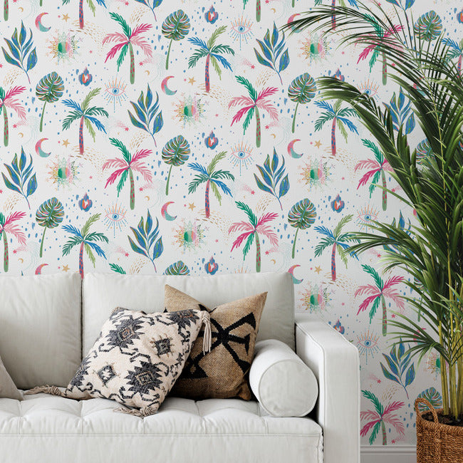 EttaVee Nuit Tropicale Peel & Stick Wallpaper Peel and Stick Wallpaper RoomMates   