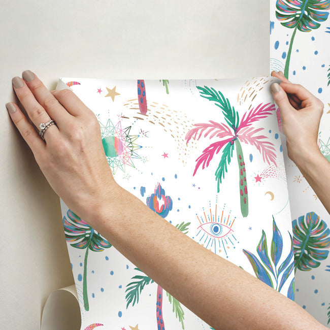 EttaVee Nuit Tropicale Peel & Stick Wallpaper Peel and Stick Wallpaper RoomMates   
