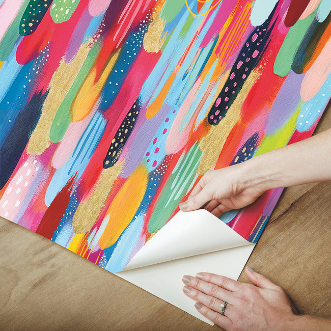 EttaVee Brushstroke Peel & Stick Wallpaper Peel and Stick Wallpaper RoomMates   