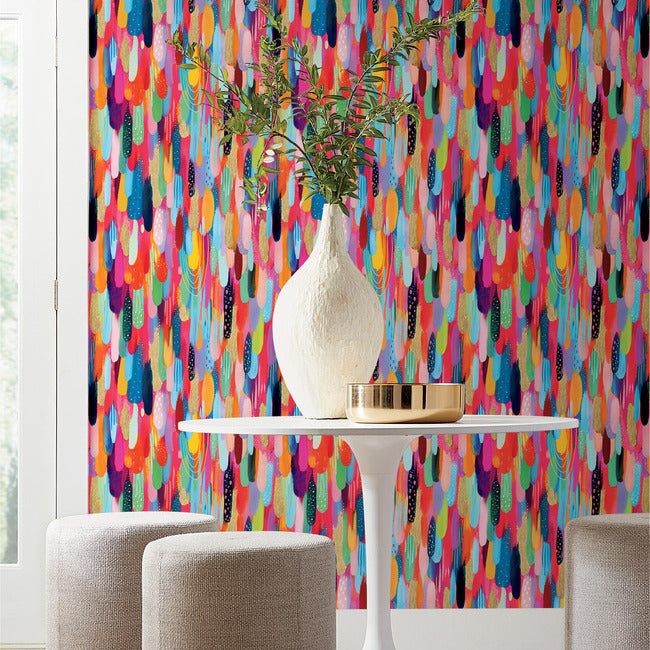 EttaVee Brushstroke Peel & Stick Wallpaper Peel and Stick Wallpaper RoomMates   