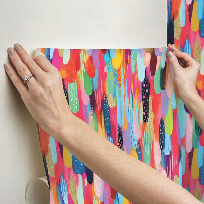 EttaVee Brushstroke Peel & Stick Wallpaper Peel and Stick Wallpaper RoomMates   