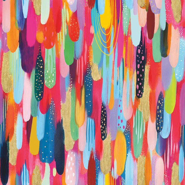 EttaVee Brushstroke Peel & Stick Wallpaper Peel and Stick Wallpaper RoomMates Roll Red Multi 