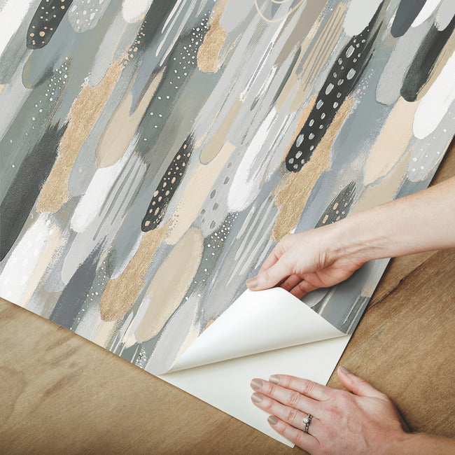 EttaVee Brushstroke Peel & Stick Wallpaper Peel and Stick Wallpaper RoomMates   