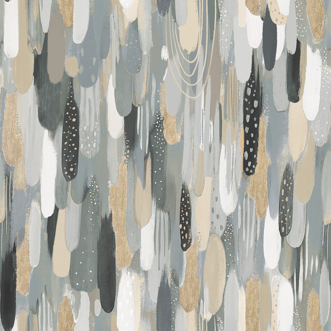 EttaVee Brushstroke Peel & Stick Wallpaper Peel and Stick Wallpaper RoomMates Roll Neutral 