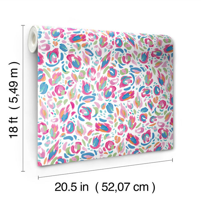 EttaVee Brushstroke Leopard Peel & Stick Wallpaper Peel and Stick Wallpaper RoomMates   