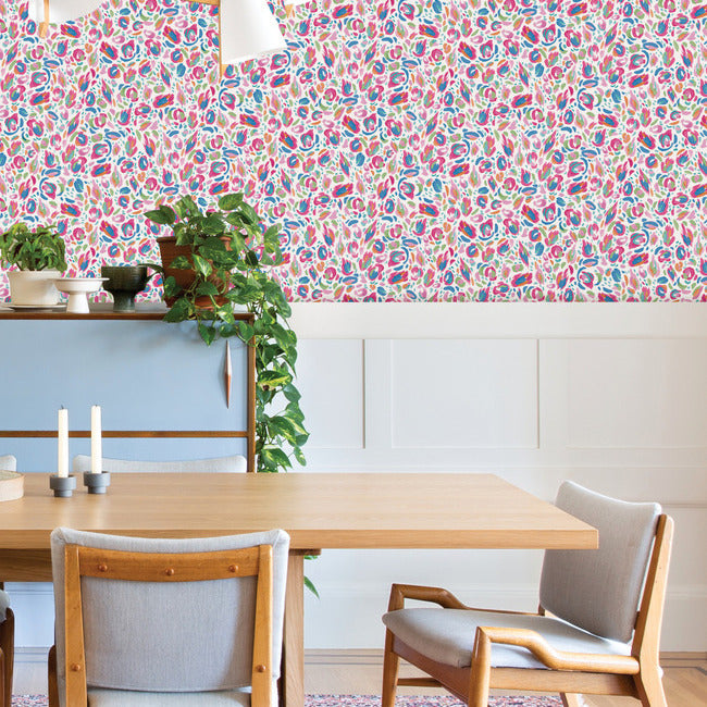 EttaVee Brushstroke Leopard Peel & Stick Wallpaper Peel and Stick Wallpaper RoomMates   