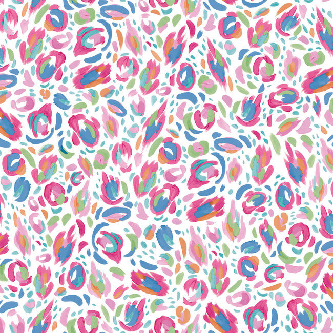EttaVee Brushstroke Leopard Peel & Stick Wallpaper Peel and Stick Wallpaper RoomMates Roll Red Multi 