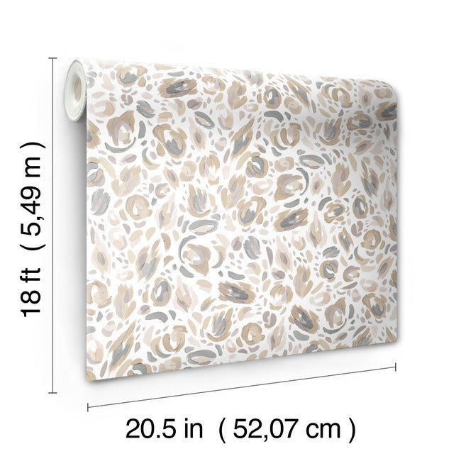 EttaVee Brushstroke Leopard Peel & Stick Wallpaper Peel and Stick Wallpaper RoomMates   