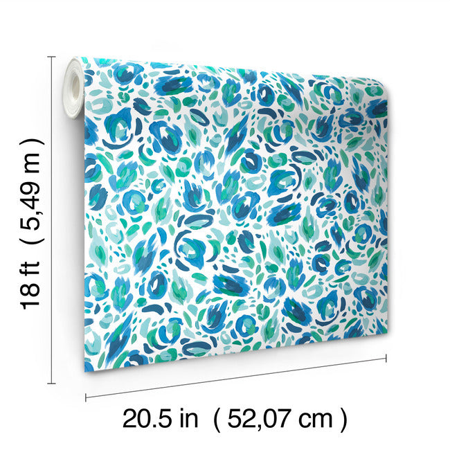 EttaVee Brushstroke Leopard Peel & Stick Wallpaper Peel and Stick Wallpaper RoomMates   