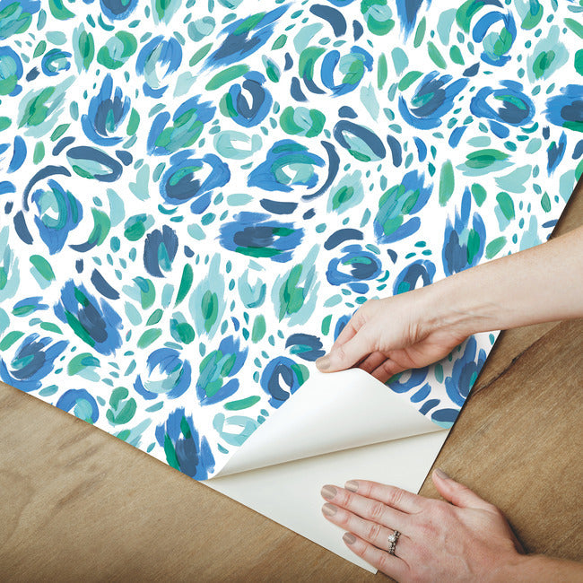 EttaVee Brushstroke Leopard Peel & Stick Wallpaper Peel and Stick Wallpaper RoomMates   