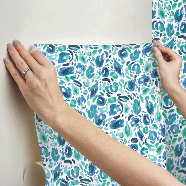 EttaVee Brushstroke Leopard Peel & Stick Wallpaper Peel and Stick Wallpaper RoomMates   