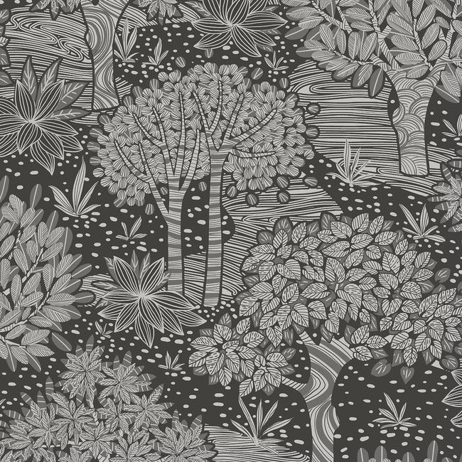 Perth Peel & Stick Wallpaper Peel and Stick Wallpaper RoomMates Roll Black 