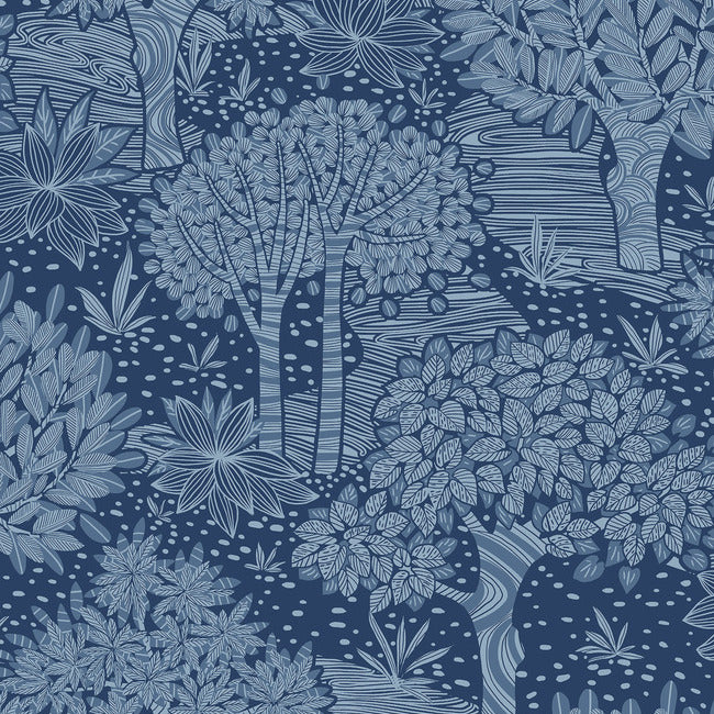 Perth Peel & Stick Wallpaper Peel and Stick Wallpaper RoomMates Roll Navy 