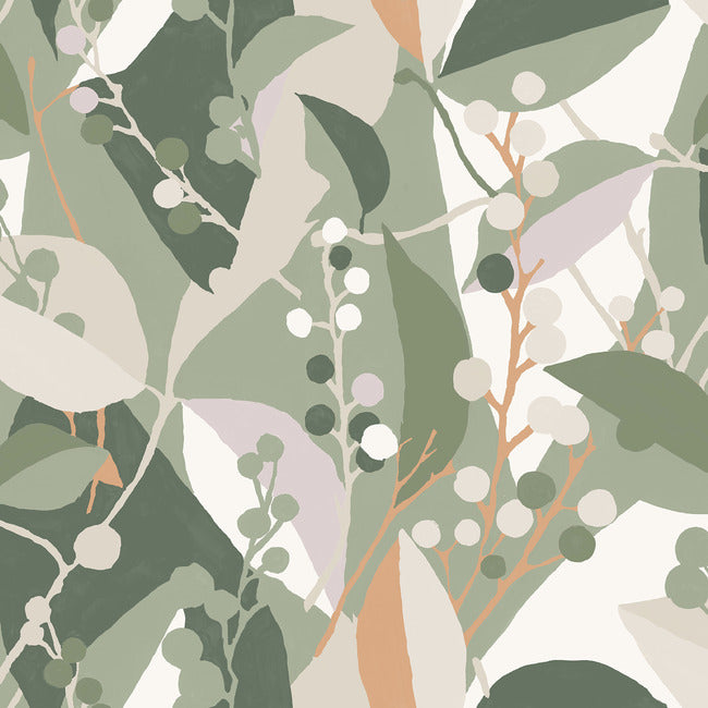 Adelaide Peel & Stick Wallpaper Peel and Stick Wallpaper RoomMates Roll Green 