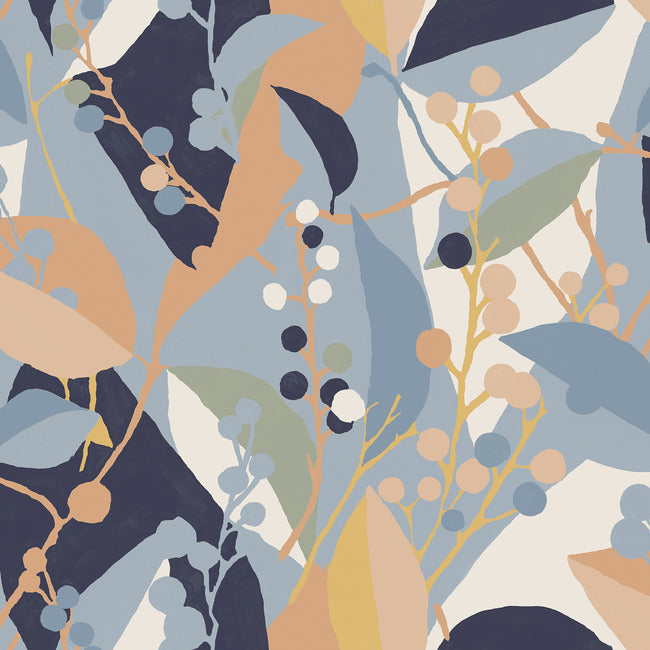 Adelaide Peel & Stick Wallpaper Peel and Stick Wallpaper RoomMates Roll Blue 