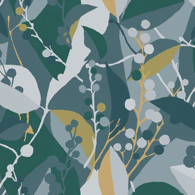Adelaide Peel & Stick Wallpaper Peel and Stick Wallpaper RoomMates Roll Teal 