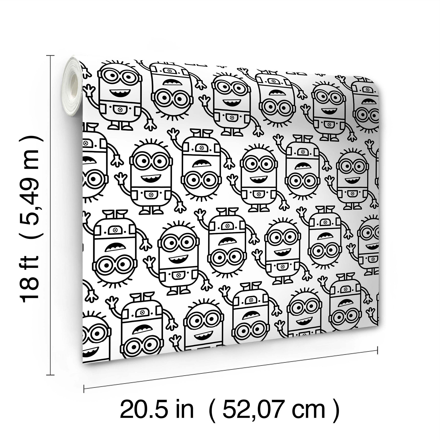 Minions Line Art Peel and Stick Wallpaper Peel and Stick Wallpaper RoomMates Decor   