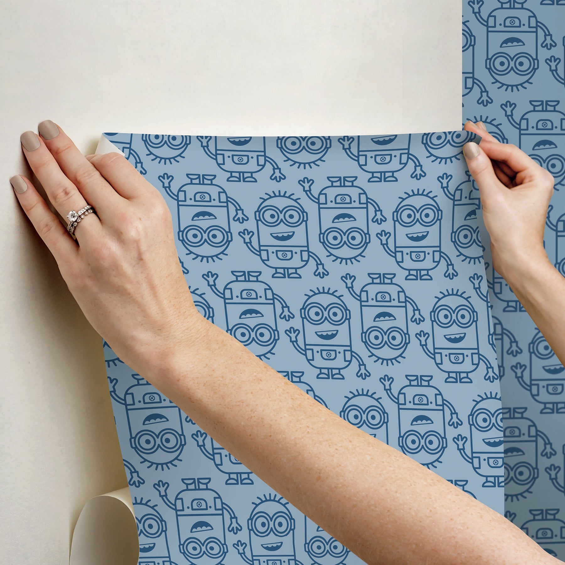 Minions Line Art Peel and Stick Wallpaper Peel and Stick Wallpaper RoomMates Decor   
