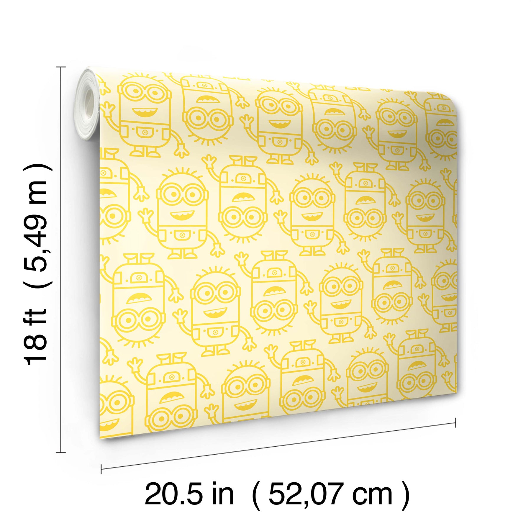 Minions Line Art Peel and Stick Wallpaper Peel and Stick Wallpaper RoomMates Decor   